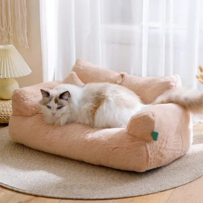 M-2XL Pet Dog Cat Sofa Lounger Bed Waterproof with Backrest