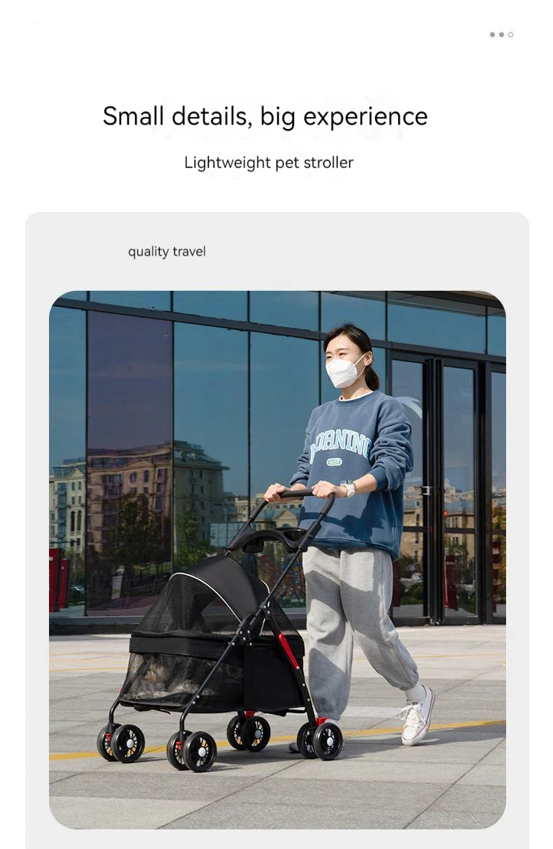 Lightweight Folding Walking Pet Dog Cat Stroller