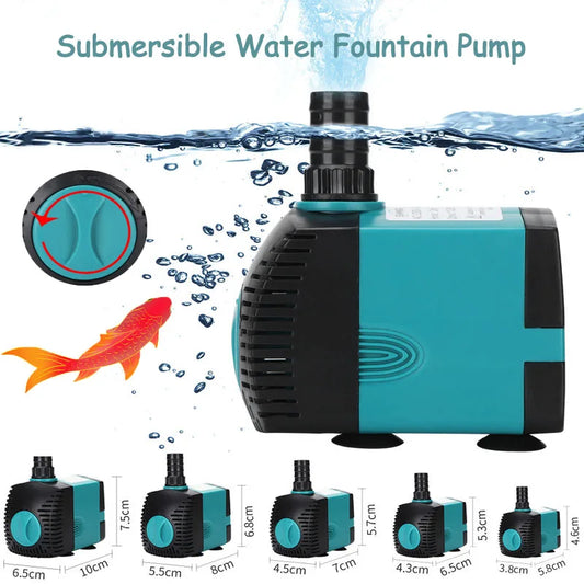 3W - 25W Submersible Ultra-Quiet Water Fountain Fish Tank Aquarium Filter Pump