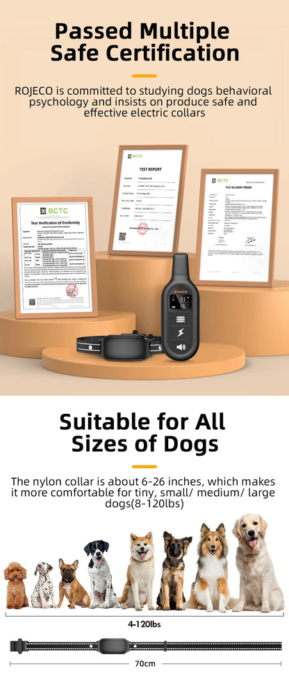 3300ft Pet Dog Digital Rechargeable Remote Control Anti Bark Training Collar