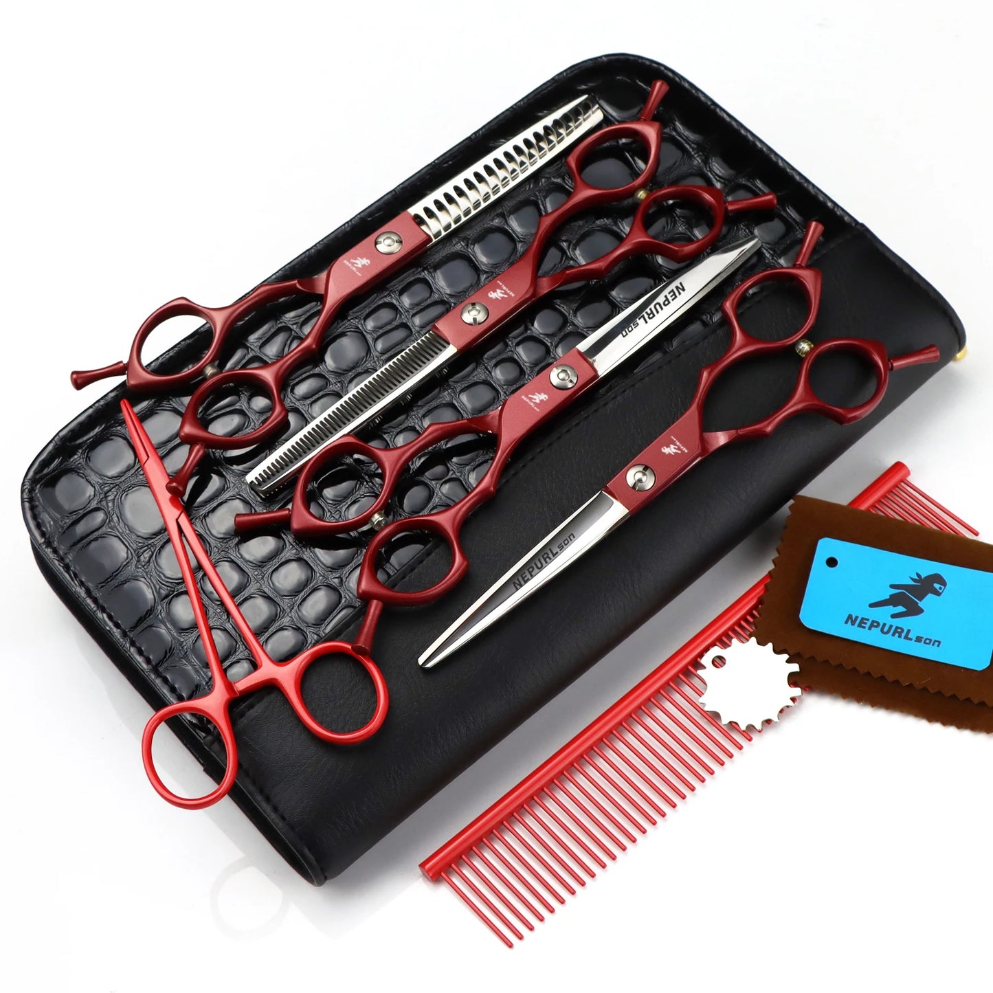 6pc 6.5" Stainless Steel Pet Dog Cat Grooming Scissors Comb Sets