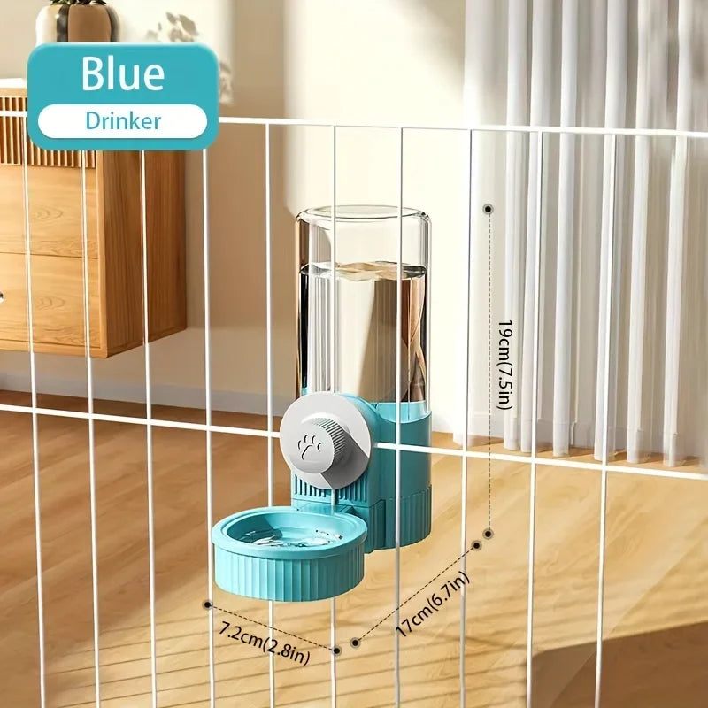 Pet Dog Cat Cage Crate Hanging Water Dispenser Automatic Feeder Bowl