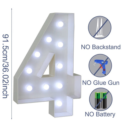 91.5cm Giant Light-Up Number Frame (0-9)