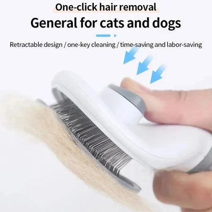 Pet Dog Cat Self Cleaning Hair Remover Grooming Brush