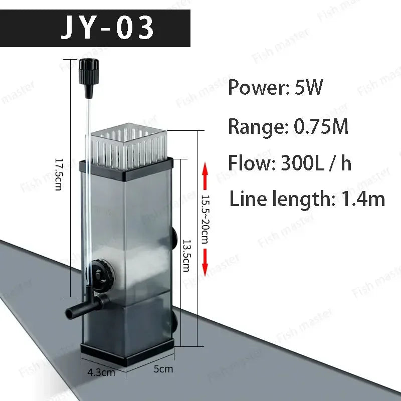 Aquarium Fish Tank Oil Film Processor Surface Skimmer Filter Pump