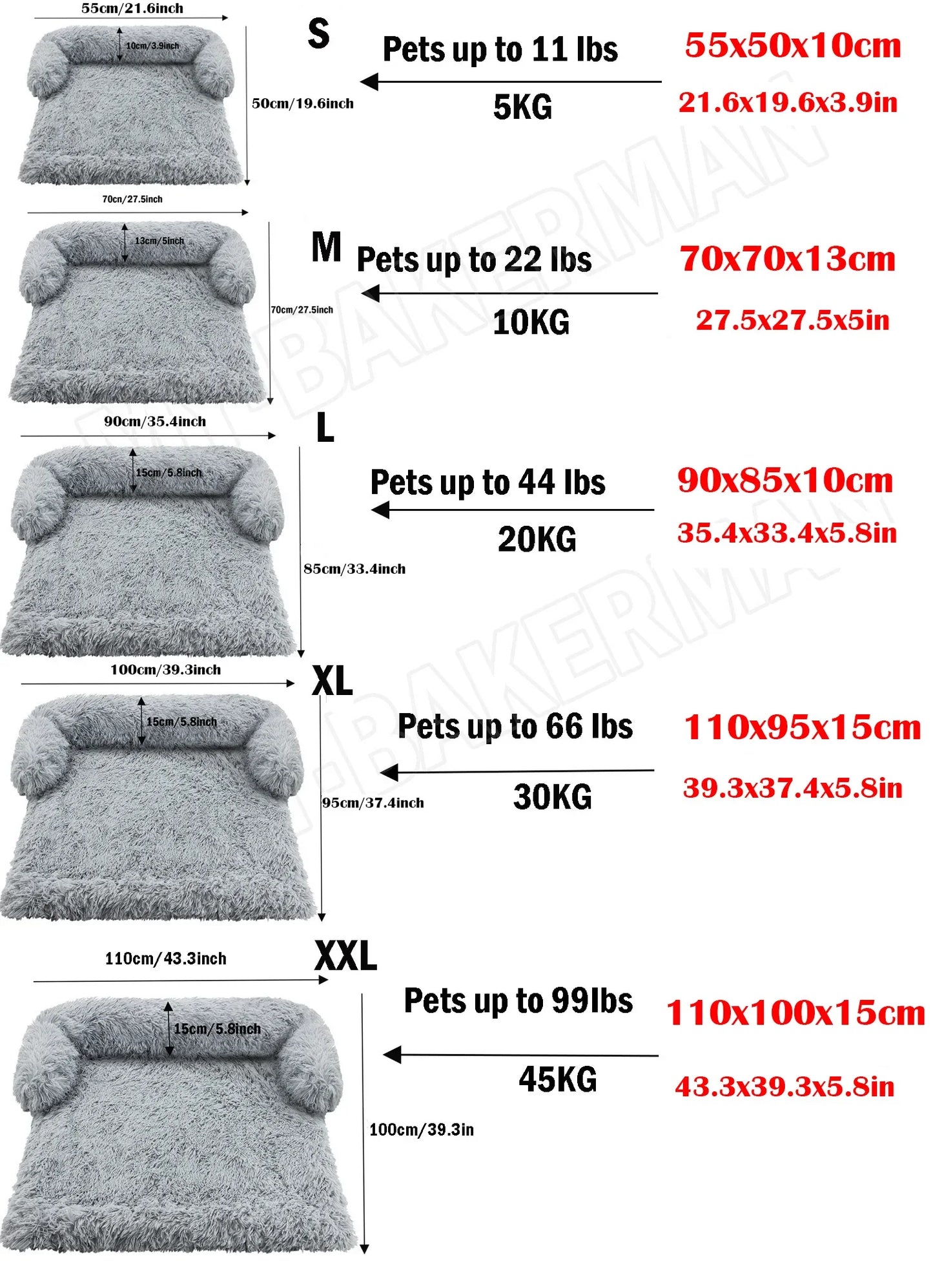 S-L Washable Pet Cat Dogs Sofa Bed Cushion Mat