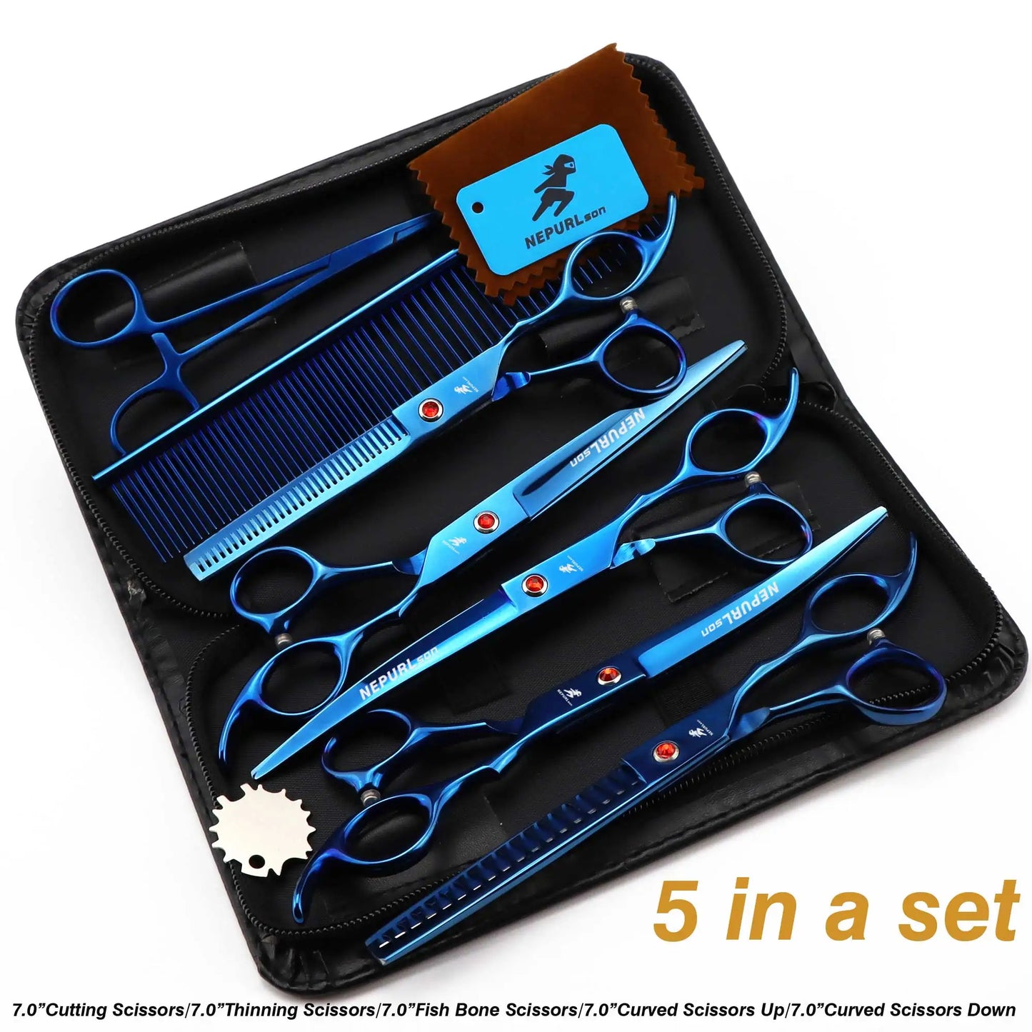 4-7pc Stainless Steel Pet Dog Cat 7" Grooming scissors Comb Sets