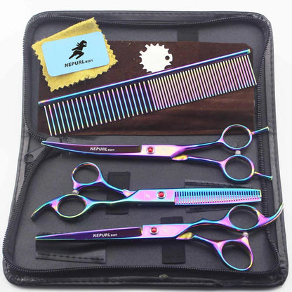 7" Stainless Steel Pet Dog Cat Grooming Scissors Comb Sets