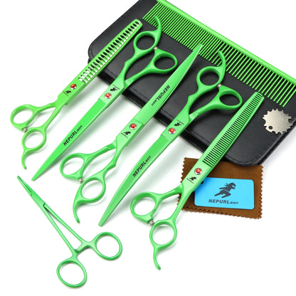 8" Stainless Steel Pet Dog Cat Grooming Scissors Combs Kits