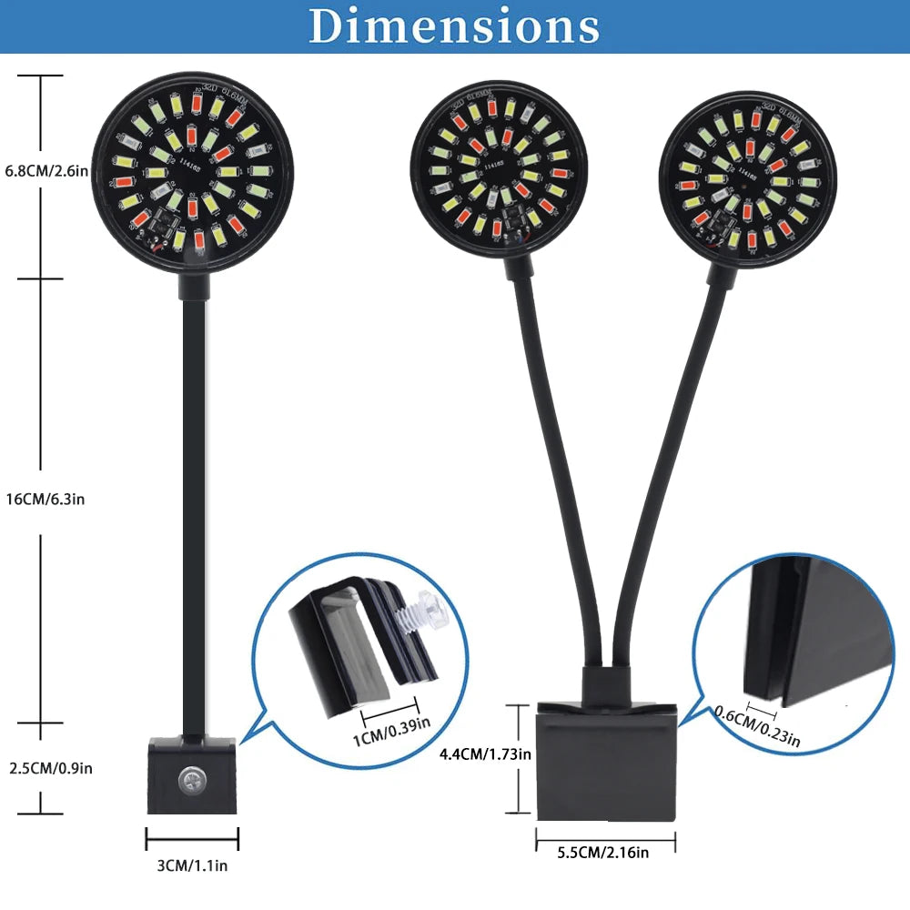 7.87-23.62" Full Spectrum LED Aquarium Fish Tank Lights Multiple Modes And Colors