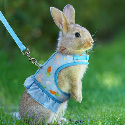 S-L Pet Rabbit Harness with Leash Adjustable Buckle Breathable Mesh Vest