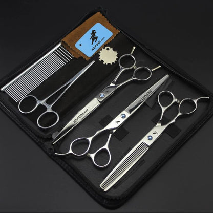 5pc Stainless Steel Pet Dog Cat 7" Grooming Scissors Combs Sets