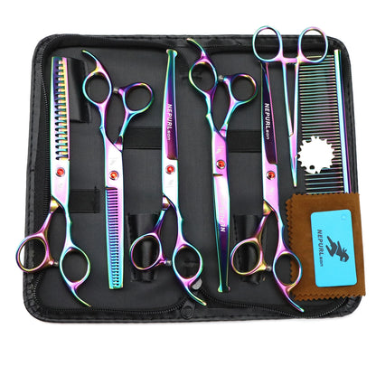 3-5pcs 7.5" Stainless Steel Pet Dog Cat Grooming Scissors Comb Sets