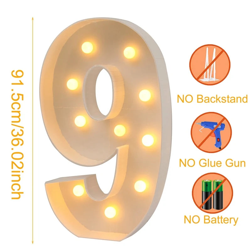 91.5cm Giant Light-Up Number Frame (0-9)