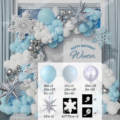 Transparent Dazzling Snowflake Balloon Garland for Winter Decor
