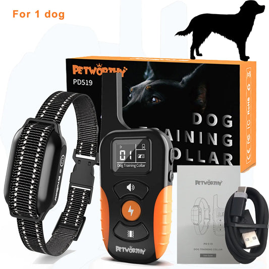 3300ft Pet Dog Waterproof Remote Control Rechargeable Anti Bark Training Collar