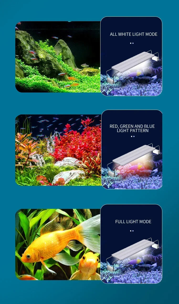 Multi Color LED Aquarium Fish Tank Light Lamp