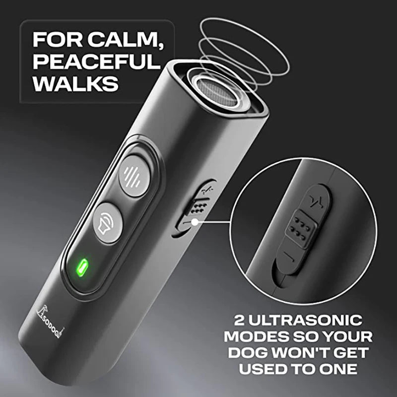 Pet Dog Ultrasonic Anti Barking Stop Bark Training Device Repellent USB Rechargeable