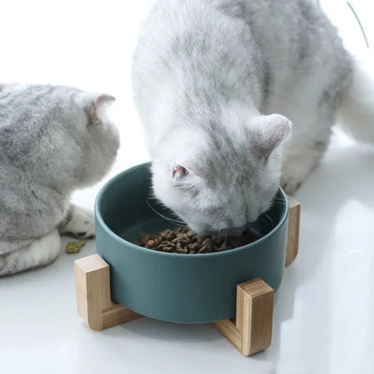 Ceramic Pet Cat Dog Water Food Feeding Bowl