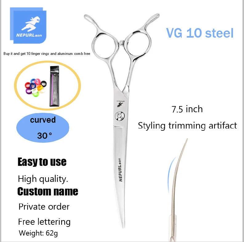 7/7.5" Stainless Steel Pet Dog Cat Grooming Scissors