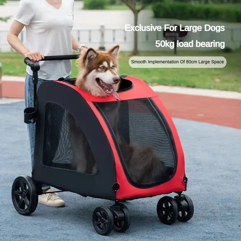 Foldable Breathable Mesh Pet Dog Cat Stroller Carrier