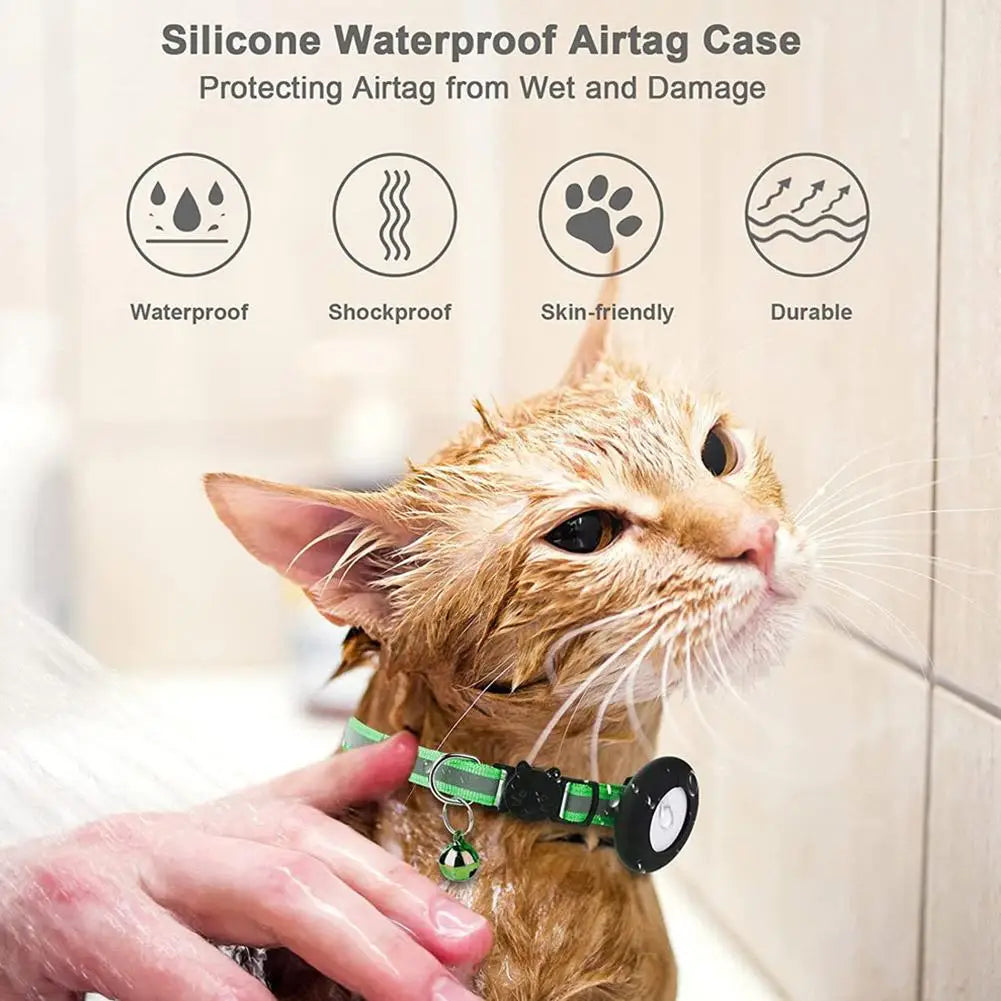 Pet Cat Collar with Protective Case for Anti Lost Locator Tracker Airtag Case