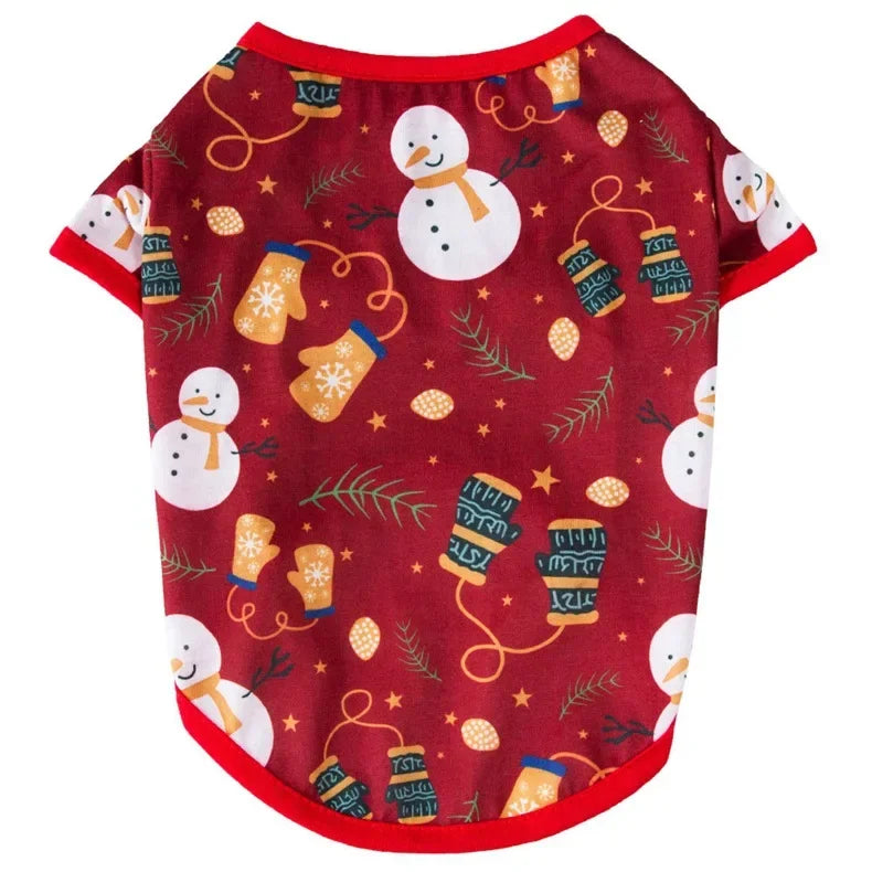 XS-L Pet Dog Cat Christmas Shirt Vest Printed Apparel