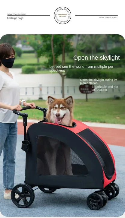 Foldable Breathable Mesh Pet Dog Cat Stroller Carrier