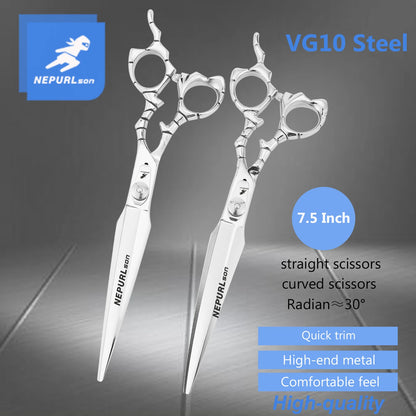 7.5" VG10 Steel Pet Dog Cat Grooming Cutting Scissors