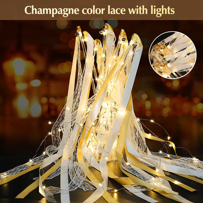 30-80pcs LED Fairy Glow Silk Stick Wands