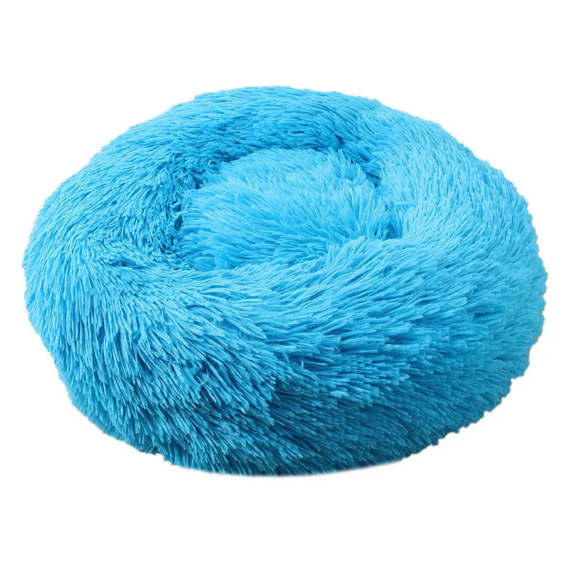 M-4XL Long Plush Round Pet Dog Bed Mat Cushion Mattress