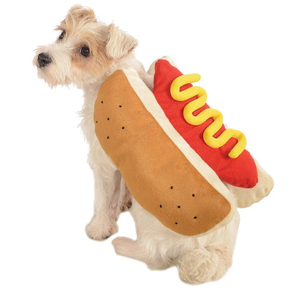 S-L Pet Dog Funny Halloween Costumes Hot Dog Shaped Apparel Dressing Up Costume Suit