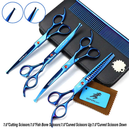 3-5pcs 7.5" Stainless Steel Pet Dog Cat Grooming Scissors Comb Sets