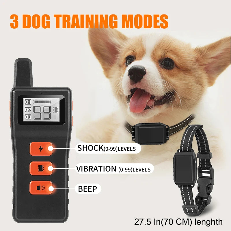 800m Electric Pet Dog Waterproof Training Collar Remote Control Rechargeable