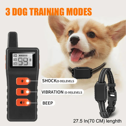 800m Electric Pet Dog Waterproof Training Collar Remote Control Rechargeable