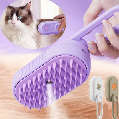 3 in1 Pet Dog Cat Steamer Grooming Massage Brush