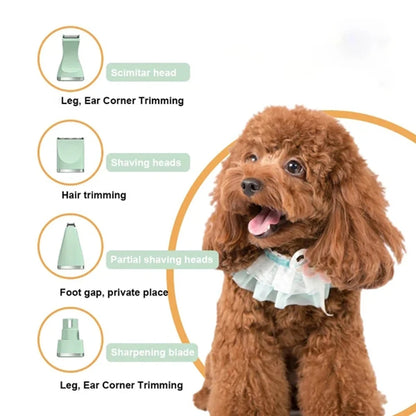 4-in-1 Pet Dog Cat USB Rechargeable Electric Grooming Tool Set