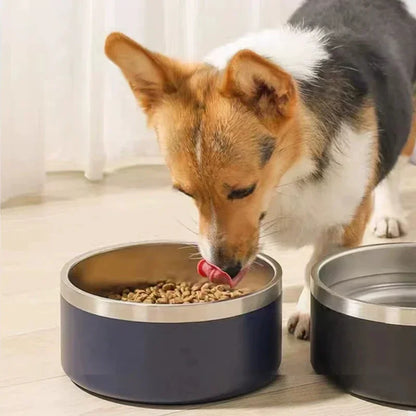 32/64oz Stainless Steel Round Pet Dog Cat Food Water Bowl