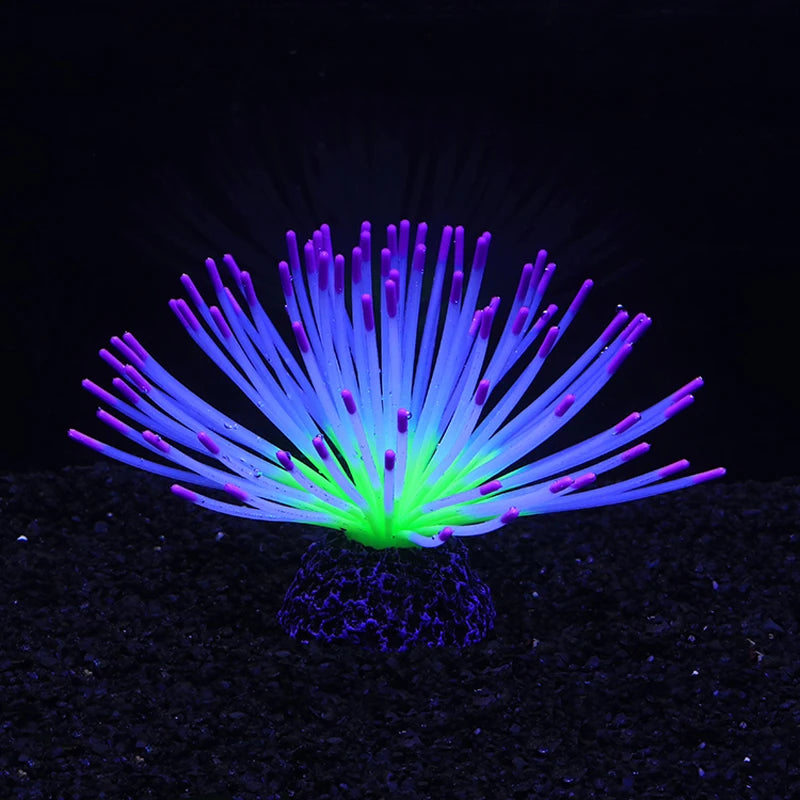 Artificial Fluorescent Silicone Sea Urchin Ball Aquarium Fish Tank Landscape Decoration