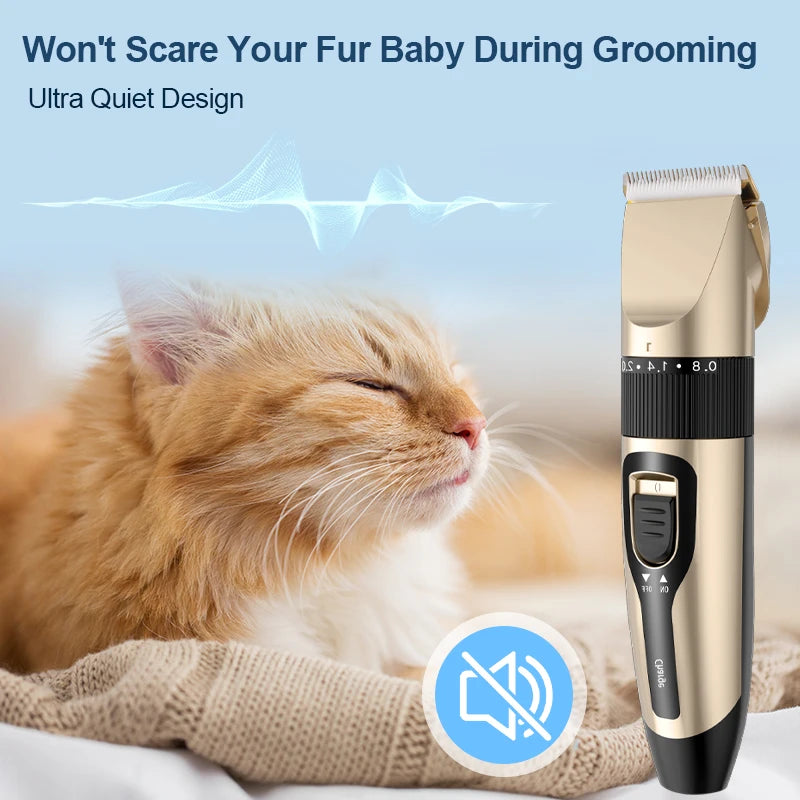 Cordless USB Rechargeable Pet Dog Cat Hair Clippers Grooming Trimmer Set