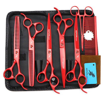 8" Stainless Steel Pet Dog Cat Grooming Scissors Combs Kits