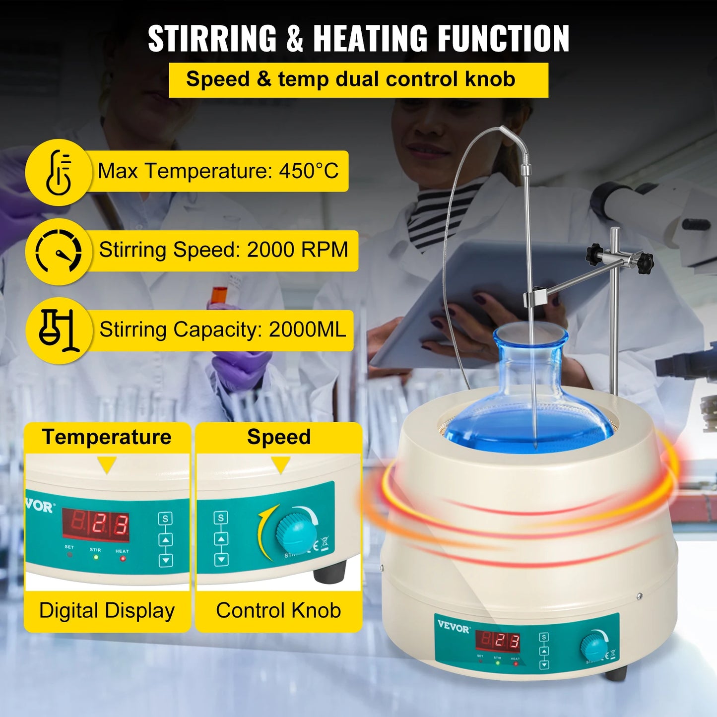 0.5L/1L/2L Digital Magnetic Stirrer Hot Plate