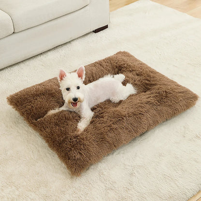 S-XL Pet Dog Cat Long Plush Beds Cushion Mat Sleeping Sofa