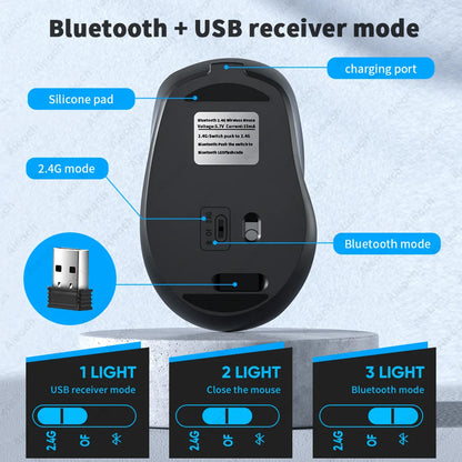 AIEACH Ergonomic Bluetooth Mouse for Comfortable Wireless Use