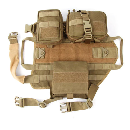 S-XL Pet Dog No-Pull Harness Molle Vest With Pouches