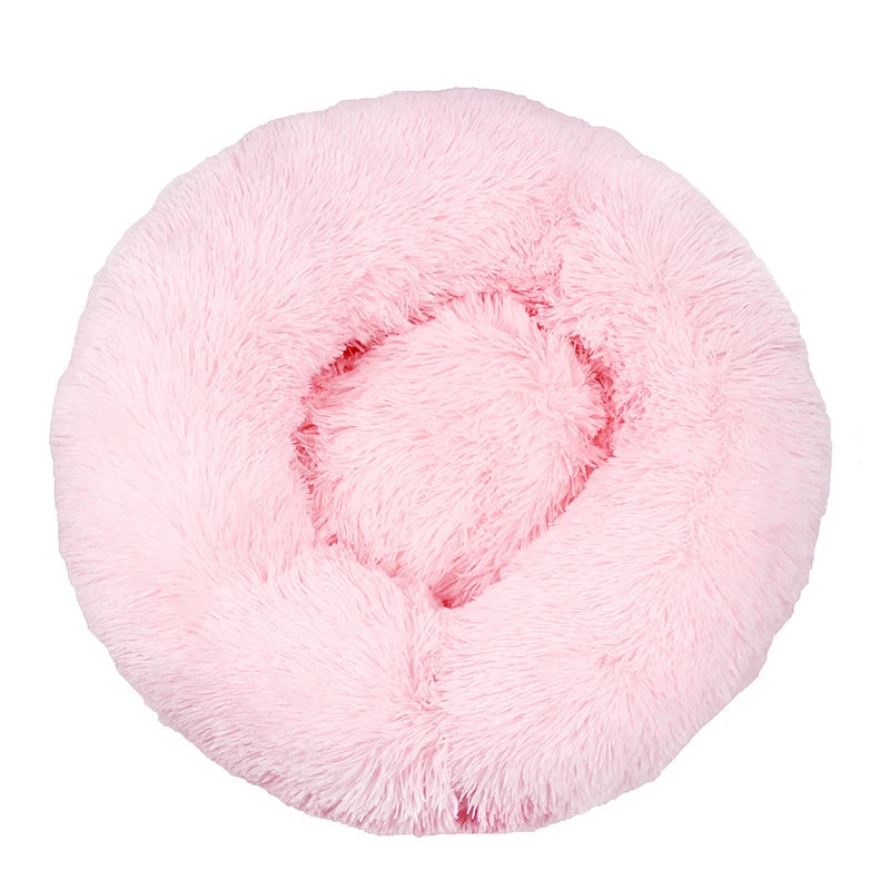 M-4XL Long Plush Round Pet Dog Bed Mat Cushion Mattress