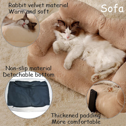 M-2XL Pet Dog Cat Sofa Lounger Bed Waterproof with Backrest