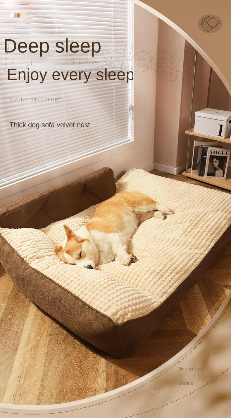 S-L Machine Washable Waterproof L Shape Foam Pet Dog Beds