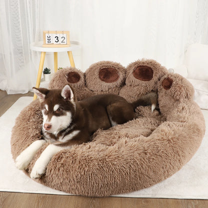 S-XL Fluffy Pet Dog Bed Sofa Baskets Kennel Mat