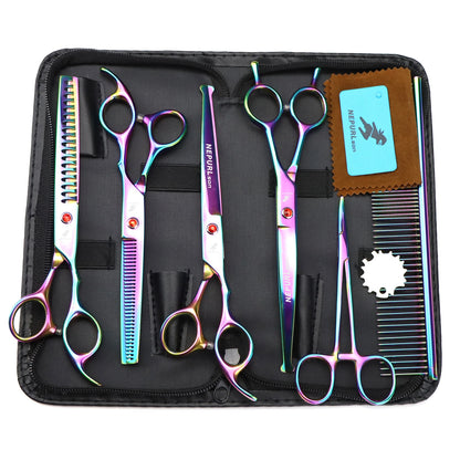 3-5pcs 7.5" Stainless Steel Pet Dog Cat Grooming Scissors Comb Sets